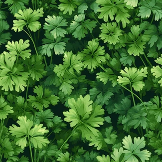 A seamless pattern of green vegetable leaves, reminiscent of a luscious vegetable garden