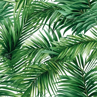 Palm leaves seamless pattern on white background