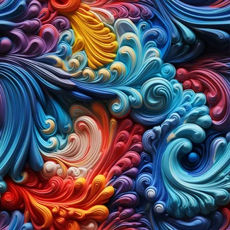 Abstract floral wallpaper with colorful swirls and petals