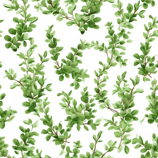 Watercolor eucalyptus branches seamless pattern on white background