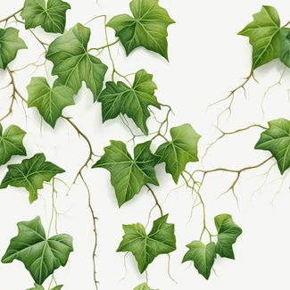 Ivy botanical illustration pattern on white background