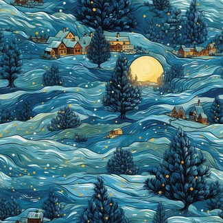 A cozy winter village quilt pattern with a vintage feel.